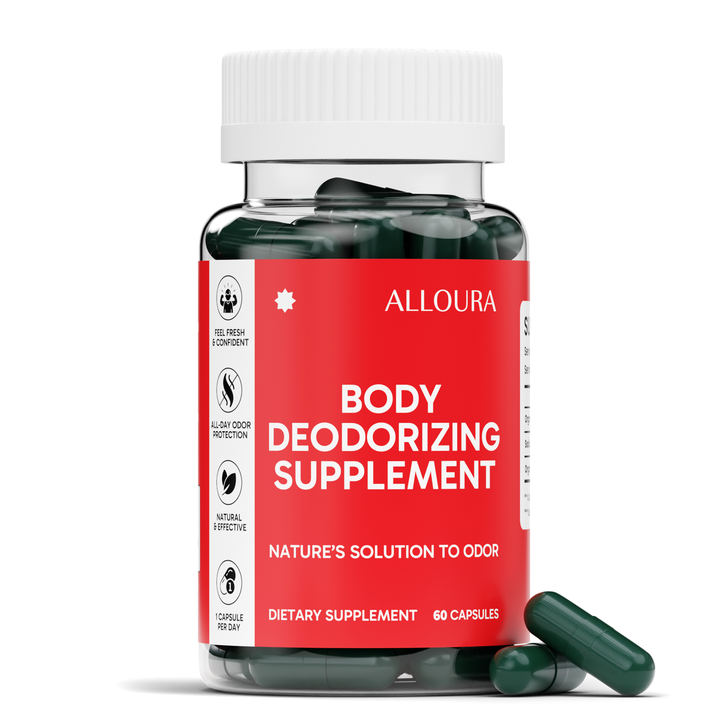 Full Body Deodorant Supplements - For Body Odor, Detox & Skin